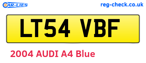 LT54VBF are the vehicle registration plates.