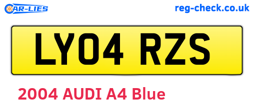 LY04RZS are the vehicle registration plates.