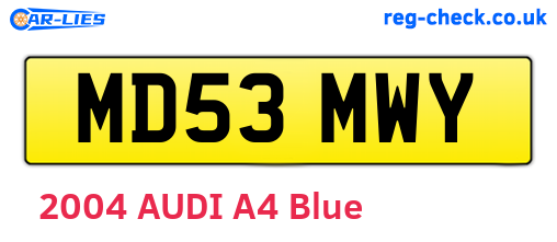 MD53MWY are the vehicle registration plates.