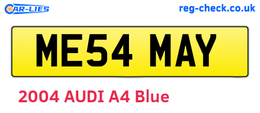 ME54MAY are the vehicle registration plates.