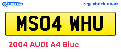 MS04WHU are the vehicle registration plates.