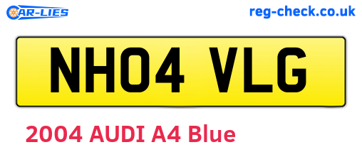 NH04VLG are the vehicle registration plates.