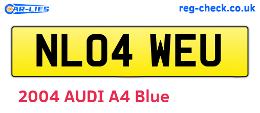 NL04WEU are the vehicle registration plates.