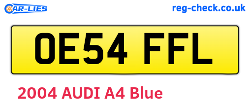 OE54FFL are the vehicle registration plates.