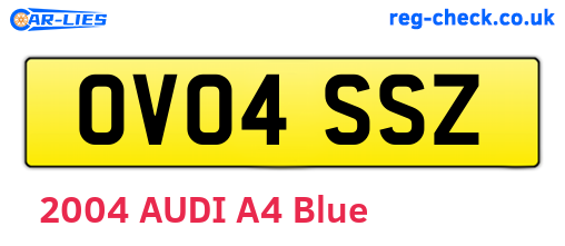 OV04SSZ are the vehicle registration plates.
