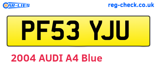 PF53YJU are the vehicle registration plates.