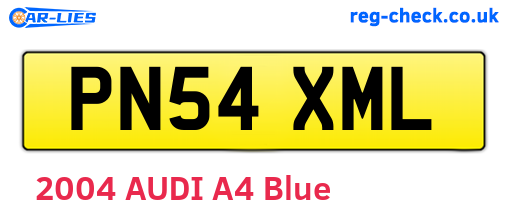 PN54XML are the vehicle registration plates.
