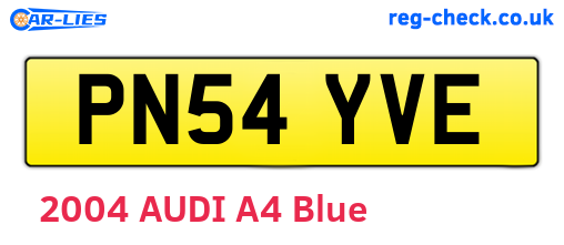 PN54YVE are the vehicle registration plates.