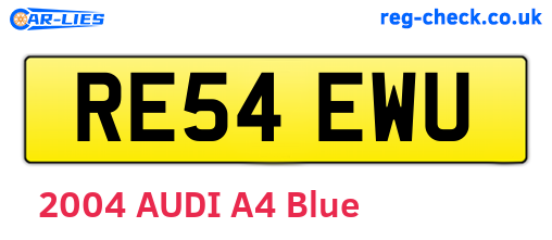 RE54EWU are the vehicle registration plates.