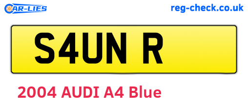 S4UNR are the vehicle registration plates.