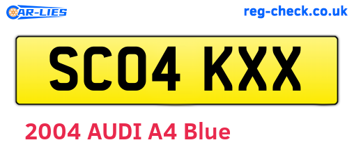 SC04KXX are the vehicle registration plates.