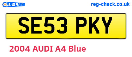 SE53PKY are the vehicle registration plates.