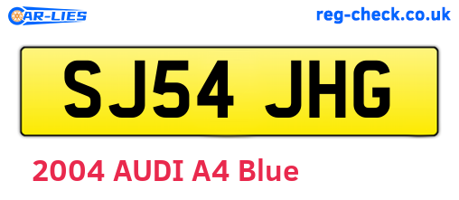 SJ54JHG are the vehicle registration plates.