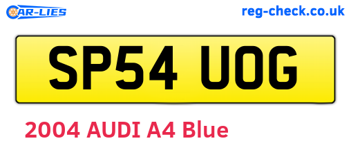 SP54UOG are the vehicle registration plates.