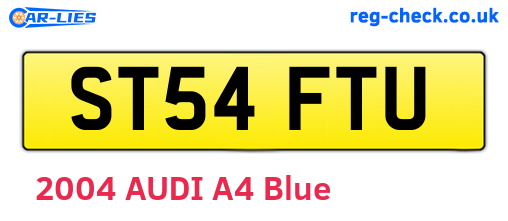 ST54FTU are the vehicle registration plates.