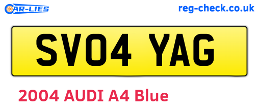SV04YAG are the vehicle registration plates.