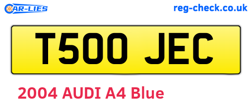 T500JEC are the vehicle registration plates.