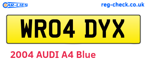 WR04DYX are the vehicle registration plates.