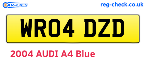 WR04DZD are the vehicle registration plates.