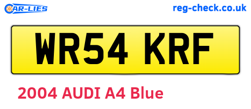 WR54KRF are the vehicle registration plates.