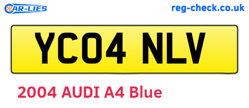 YC04NLV are the vehicle registration plates.