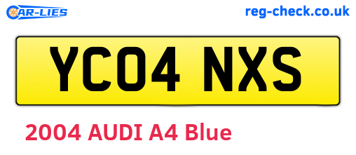 YC04NXS are the vehicle registration plates.