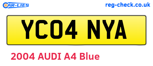 YC04NYA are the vehicle registration plates.