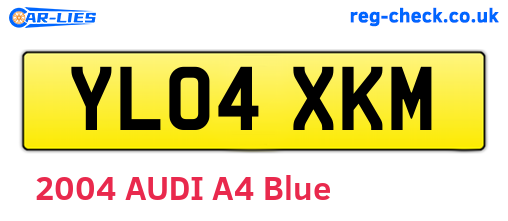 YL04XKM are the vehicle registration plates.