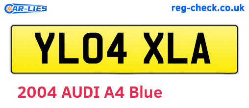 YL04XLA are the vehicle registration plates.