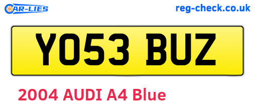 YO53BUZ are the vehicle registration plates.