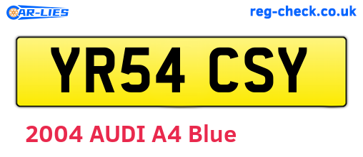 YR54CSY are the vehicle registration plates.
