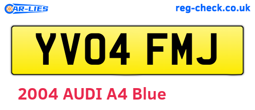 YV04FMJ are the vehicle registration plates.
