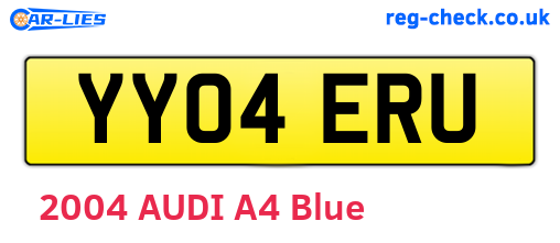 YY04ERU are the vehicle registration plates.