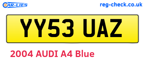 YY53UAZ are the vehicle registration plates.