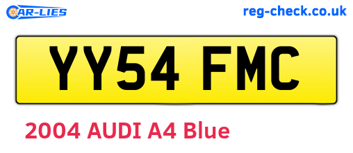 YY54FMC are the vehicle registration plates.