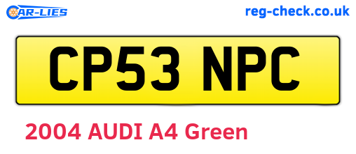 CP53NPC are the vehicle registration plates.
