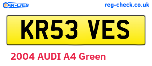 KR53VES are the vehicle registration plates.