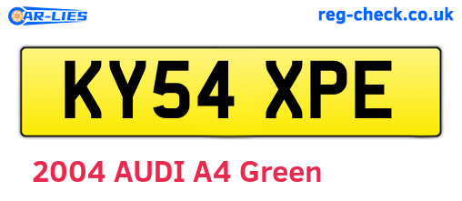 KY54XPE are the vehicle registration plates.