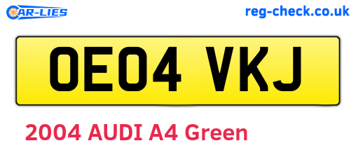 OE04VKJ are the vehicle registration plates.