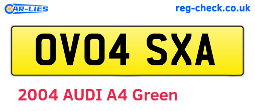 OV04SXA are the vehicle registration plates.