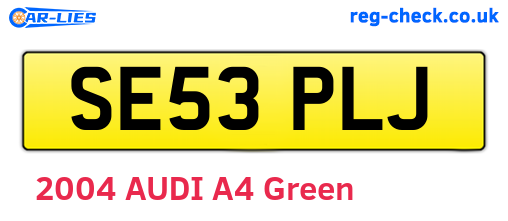 SE53PLJ are the vehicle registration plates.