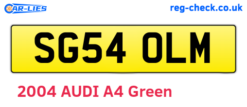 SG54OLM are the vehicle registration plates.