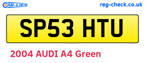 SP53HTU are the vehicle registration plates.