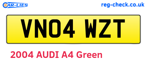 VN04WZT are the vehicle registration plates.
