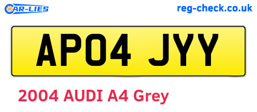 AP04JYY are the vehicle registration plates.