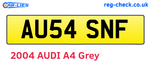 AU54SNF are the vehicle registration plates.