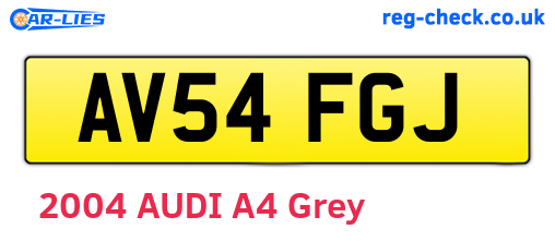 AV54FGJ are the vehicle registration plates.