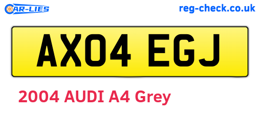 AX04EGJ are the vehicle registration plates.