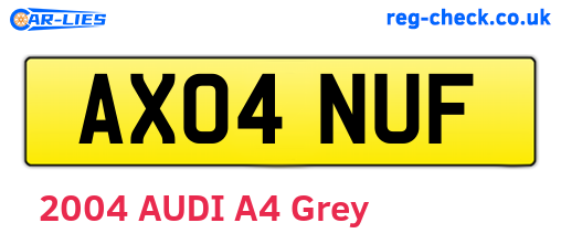 AX04NUF are the vehicle registration plates.