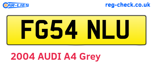 FG54NLU are the vehicle registration plates.